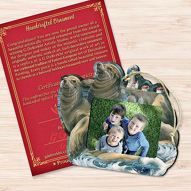 Sea Lions Lighthouse Ornament Picture Frame Ornament For Photo By J.Bergsma