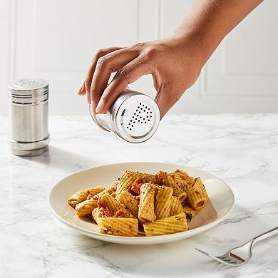 2 oz Stainless Steel Metal Salt and Pepper Shakers Set for Kitchen, 3.5 in