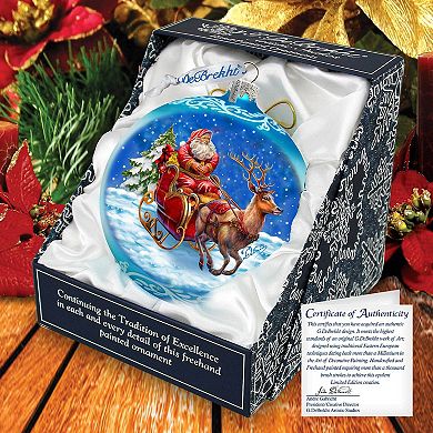 Enchanted Midnight Journey Large Glass Ornament By G. Debrekht