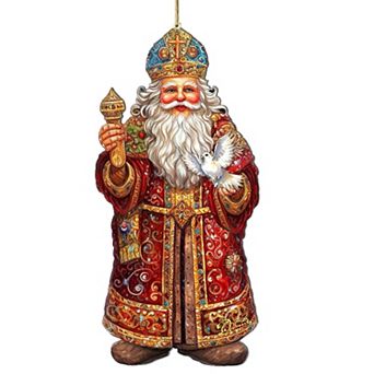 Santa's Dove Of Hope Wooden Christmas Ornaments By G. Debrekht