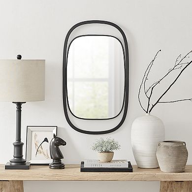 Sonya 29.6-inch Contemporary Rectangular Wall Mirror With Black Iron Frame