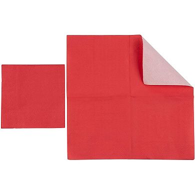 210x Christmas Red Green White Disposible Paper Napkins For Party Supplies 5x5