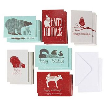 144 pk Holiday Greeting Cards Assortment With Envelopes,6 Christmas Designs,4x6"