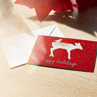 144 Pk Holiday Greeting Cards Assortment With Envelopes,6 Christmas Designs,4x6"