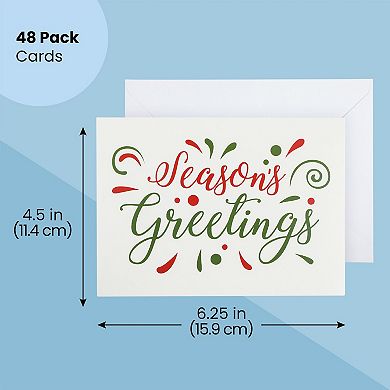 48x Christmas Cards With Envelopes, Blank Seasons Greeting Cards Bulk 4x6“