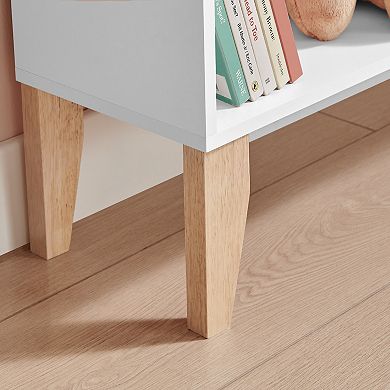 Steiner White Dollhouse 8-cubby Freestanding Kids Bookshelf Or Toy Display Unit With Beech Legs
