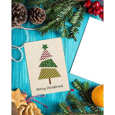 12 Pack Merry Christmas Greeting Cards With Envelopes, 6 Festive Designs, 5x7