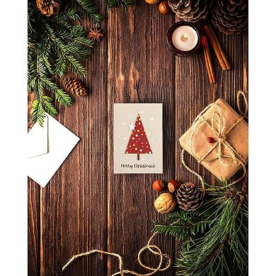 12 Pack Merry Christmas Greeting Cards With Envelopes, 6 Festive Designs, 5x7