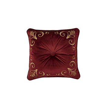 Five Queens Court Bordeaux 18" Square Decorative Throw Pillow