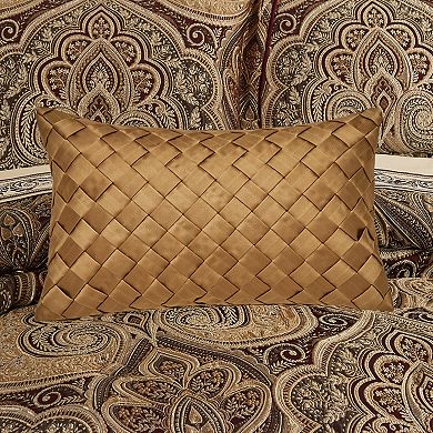 Five Queens Court Bordeaux Woven Textured Throw Pillow