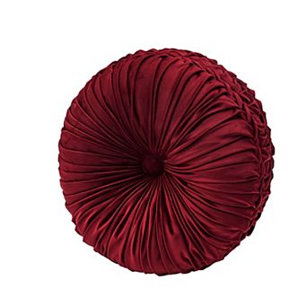 Five Queens Court Bordeaux Tufted Round Decorative Throw Pillow