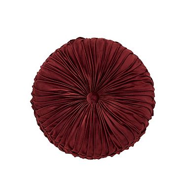 Five Queens Court Bordeaux Tufted Round Decorative Throw Pillow