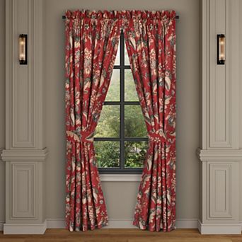 Five Queens Court Eveleth Floral Print Set of 2 Window Curtain Panels