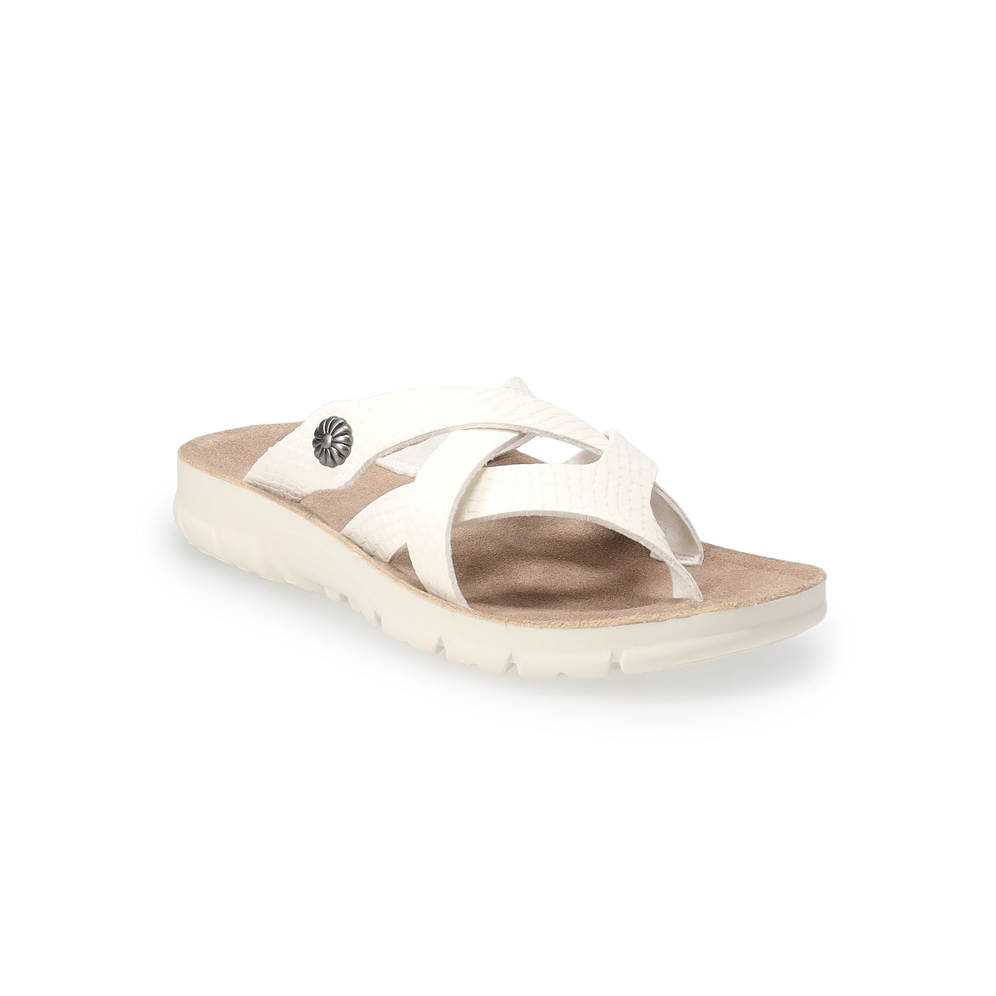 Croft & Barrow® Womens Strappy Sandal, Size: 5, White