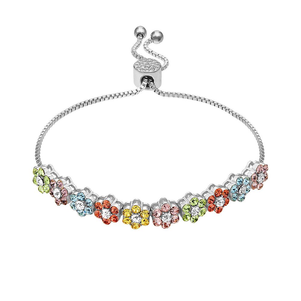 ☆Hei☆ sv925 crystal flowers bracelet HE24FABSW583XXFR Brilliance Two Tone Crystal Flowers Bracelet