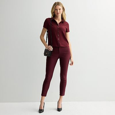 Women's Nine West Collared Textured Knit Top