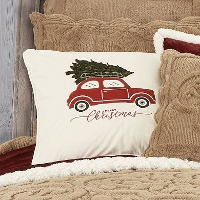 Five Queens Court Vintage Car 20" Square Decorative Throw Pillow