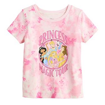 Disney Princess Jasmine, Cinderella, Belle & Rapunzel "Magic Tour" Toddler & Girls 4-12 Physical Adaptive Short Sleeve Tee by Jumping Beans®