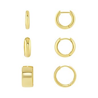 PRIMROSE Polished Hoop Earrings Trio