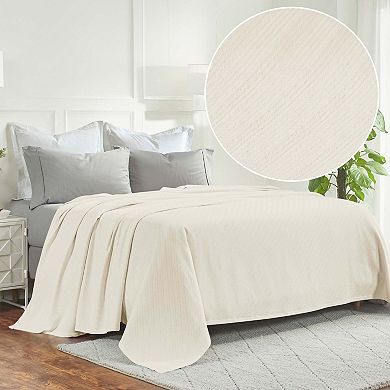 SUPERIOR Milan Jacquard Textured Striped Lightweight Woven Blanket