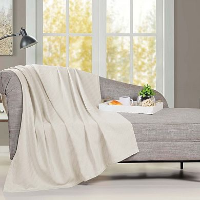 SUPERIOR Milan Jacquard Textured Striped Lightweight Woven Blanket