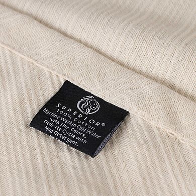 SUPERIOR Milan Jacquard Textured Striped Lightweight Woven Blanket