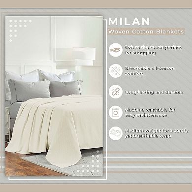 SUPERIOR Milan Jacquard Textured Striped Lightweight Woven Blanket