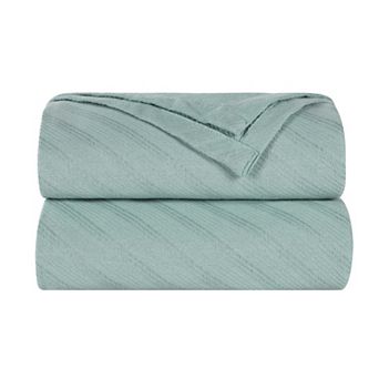 SUPERIOR Milan Jacquard Textured Striped Lightweight Woven Blanket