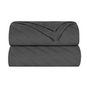 SUPERIOR Milan Jacquard Textured Striped Lightweight Woven Blanket