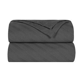 SUPERIOR Milan Jacquard Textured Striped Lightweight Woven Blanket