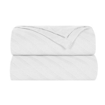 SUPERIOR Milan Jacquard Textured Striped Lightweight Woven Blanket
