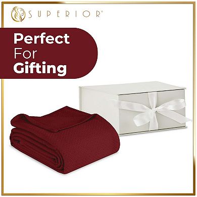 SUPERIOR Nobel Jacquard Textured Chevron Lightweight Woven Blanket