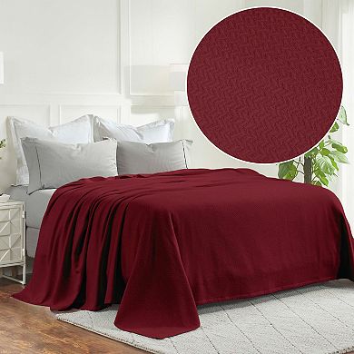 SUPERIOR Nobel Jacquard Textured Chevron Lightweight Woven Blanket