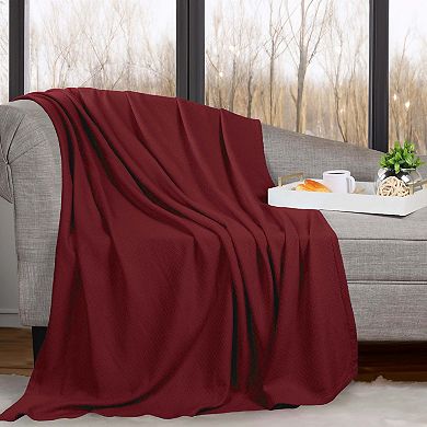 SUPERIOR Nobel Jacquard Textured Chevron Lightweight Woven Blanket