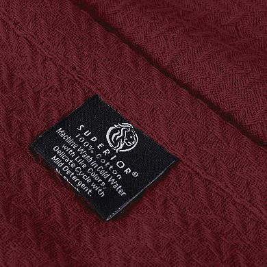 SUPERIOR Nobel Jacquard Textured Chevron Lightweight Woven Blanket