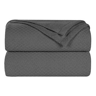 SUPERIOR Nobel Jacquard Textured Chevron Lightweight Woven Blanket