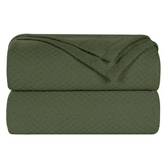 SUPERIOR Nobel Jacquard Textured Chevron Lightweight Woven Blanket