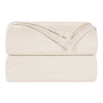 SUPERIOR Nobel Jacquard Textured Chevron Lightweight Woven Blanket
