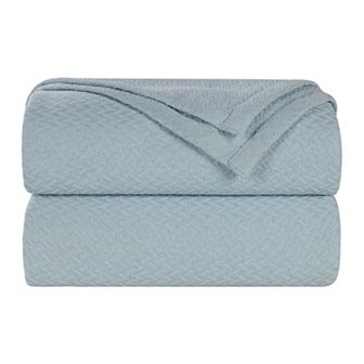 SUPERIOR Nobel Jacquard Textured Chevron Lightweight Woven Blanket