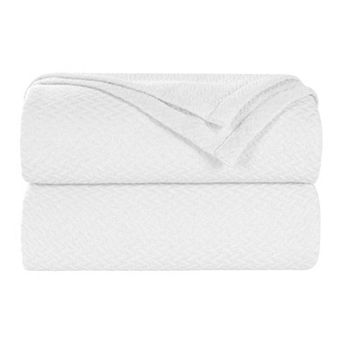 SUPERIOR Nobel Jacquard Textured Chevron Lightweight Woven Blanket