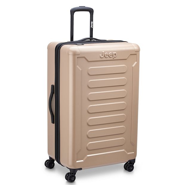 Jeep JH004C Checked-Large 28 inch Hardside Expandable Luggage with Spinner Wheels Beige