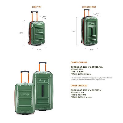 Jeep Expandable 2-Wheel Hardside Trunk - JHOO3B