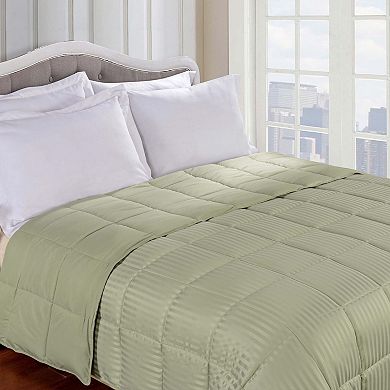 SUPERIOR Reversible Down Alternative Microfiber All-Season Solid Striped Blanket