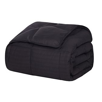 SUPERIOR Reversible Down Alternative Microfiber All-Season Solid Striped Blanket
