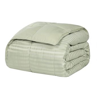 SUPERIOR Reversible Down Alternative Microfiber All-Season Solid Striped Blanket