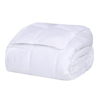 SUPERIOR Reversible Down Alternative Microfiber All-Season Solid Striped Blanket