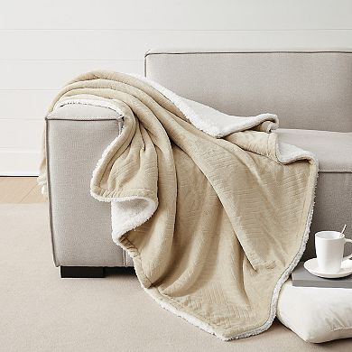 Cannon Carved Faux Fur Throw Blanket