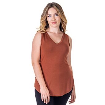 Women's 24seven Comfort Apparel V Neck Tunic Tank Top