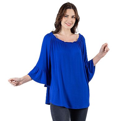 Women's 24Seven Comfort Apparel Bell Sleeve Tunic Top