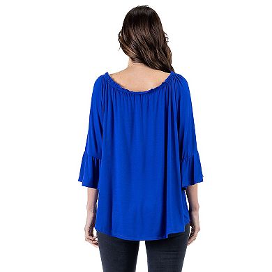 Women's 24Seven Comfort Apparel Bell Sleeve Tunic Top